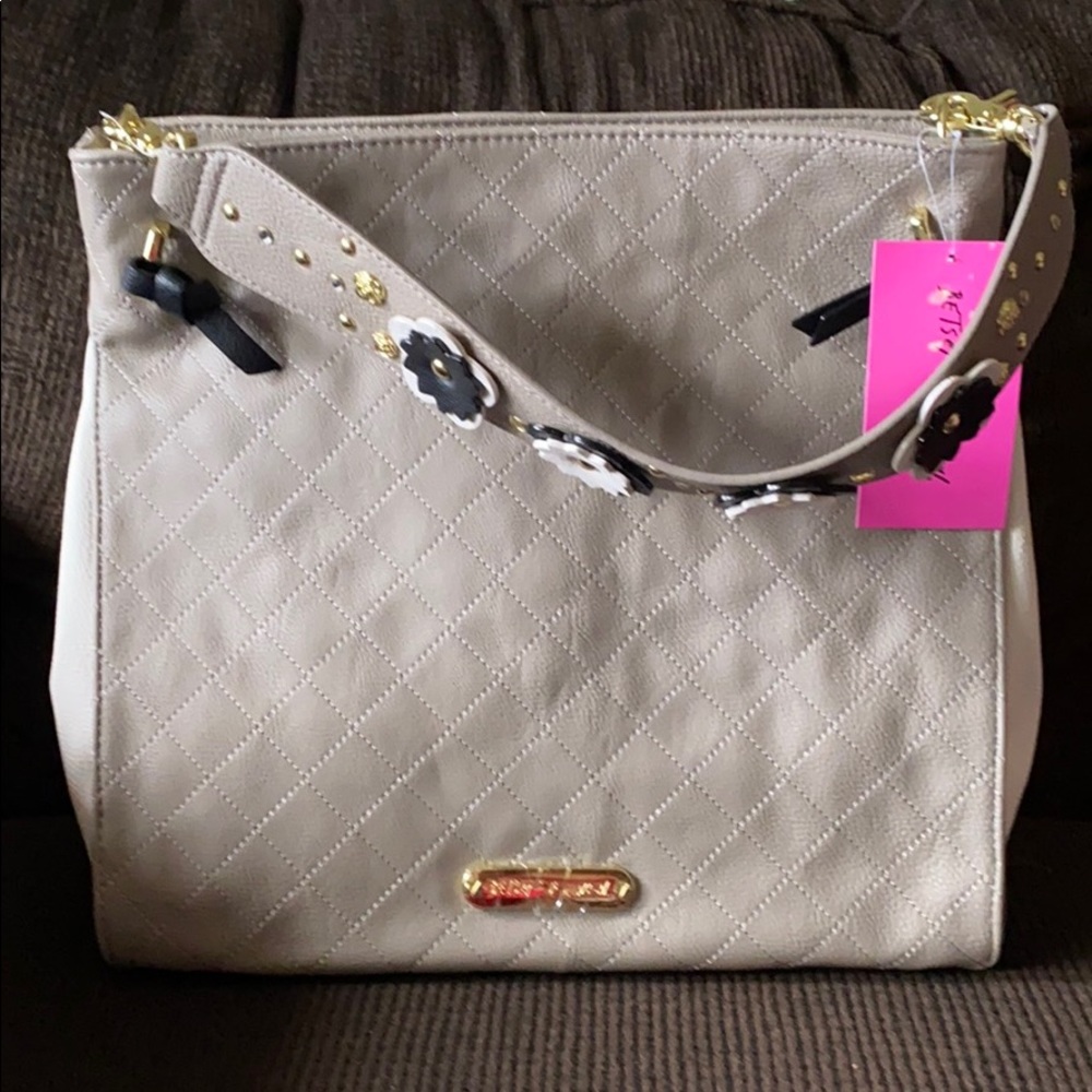 Betsey Johnson flower strap hobo bag